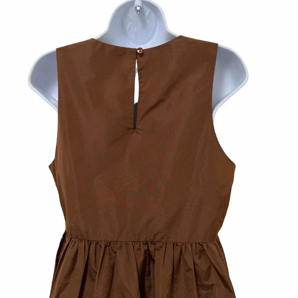 Wilfred Aritzia Tiered Midi Dress Size S Chocolate Brown Event Wedding Guest - Picture 6 of 11